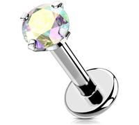 OUFER Body Piercing Lip Piercing Jewellery 16G Helix Piercings Internally Labret Earring 5/6/8/10/12mm Labret Piercing Stud Tragus Conch Cartilage Flat Back Earrings