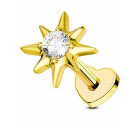 OUFER Body Piercing Lip Studs Labret Bars Titanium 6/8mm Silver Gold Helix Tragus Stud Piercing Jewellery Internally Threaded Flat Back Earring Women Men