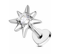 OUFER Body Piercing Lip Studs Labret Bars Titanium 6/8mm Silver Gold Helix Tragus Stud Piercing Jewellery Internally Threaded Flat Back Earring Women Men