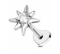 OUFER Body Piercing Lip Studs Labret Bars Titanium 6/8mm Silver Gold Helix Tragus Stud Piercing Jewellery Internally Threaded Flat Back Earring Women Men