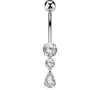OUFER Body Piercing Navel Barbell de Nombril en Titane Médical 14G (1.6mm 10/12/14/16mm) Filetage Interne & Pendentif Bijoux de Piercing Hypoallergénique pour Femmes Belly Piercings