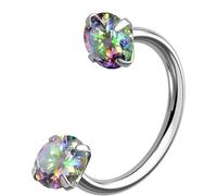OUFER Body Piercing Nez 18G Titane Percing Septum 6/7/8mm Anneaux Bijoux | Percing au Nez Sertissés Filetage Interne Piercing Labret, Piercing Nez Fer a Cheval Helix Conch Tragus Conch Daith Femme