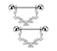 OUFER Body Piercing Nipple Ring Jewellery 14G 14mm 316L Surgical Steel Bar