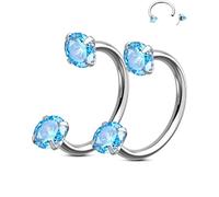 OUFER Body Piercing Nose Hoop Corporel 2 Pièces Boucles en Acier Chirurgical 316L Fer à Cheval pour Nez Lèvre sourcil Oreille Helix Daith 20G 7mm/8mm CZ Sans Filetage Horseshoe Rings