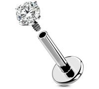 OUFER Body Piercing Piercing hélix, labret, monroe, 16 g en titane interne, tragus, conque, bijoux de cartilage en zircone transparent