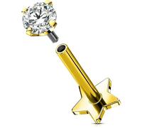 OUFER Body Piercing Piercing Labret en Or Piercing Lèvre en Titane Stud Monroe Medusa Barrette 16G Boucles d'Oreilles Hélix 5/6/8/10/12mm Barrette Tragus avec Filetage Interne Conque