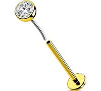 OUFER Body Piercing Piercing labret en titane doré 18 g sans filetage pour hélix, tragus, barre de conque 5/6/8/10/12 mm