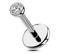 OUFER Body Piercing Push in Titanium Labret Piercing Stud 20G Helix Piercing 5/6/8/10/12mm Lip Labret Stud Tragus Threadless Helix Cartilage Stud Bar Piercing Jewellery