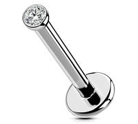 OUFER Body Piercing Threadless Labret Stud Piercing 6mm/8mm/10mm/12mm Lip Bars Titanium Helix Tragus Earring Piercing Jewellery 16G Push In Tragus Helix Lip Piercing Bars