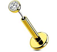 OUFER Body Piercing Titanium Gold Labret Piercing 16G 5/6/8/10/12mm Threadless Lip Helix Tragus Conch Stud Bar Jewellery Push In Cartilage Earring