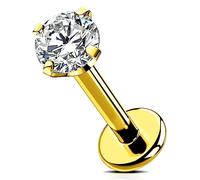 OUFER Body Piercing Titanium Internally Lip Bars Labret Stud Piercing 6mm/8mm/10mm/12mm Helix Earring 16G Tragus Earring Piercing Jewellery Gold Tragus Helix Conch Lip Piercing Bars