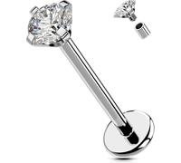 OUFER Body Piercing Titanium Lip Piercings 6/8/10/12mm 18G/1.0mm Nose Nostril Stud Internally Helix Earrings Labret Piercing Jewellery Conch Tragus lobe Earring Bars Flat Back Earrings