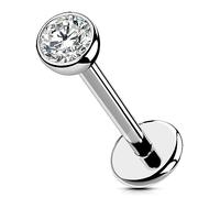 OUFER Body Piercing Titanium Push in Labret Piercing Stud Jewellery 18G 5/6/8/10/12mm Lip Labret Stud Tragus Helix Cartilage Stud Bar Piercing Jewellery