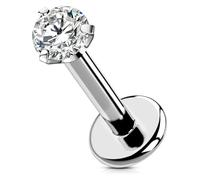 OUFER Body Piercing Titanium Push in Lip Bars Labret Stud Piercing 16G Helix Earring 6/8/10/12mm Threadless Tragus Earring Piercing Jewellery Helix Conch Lip Piercing Bars 8