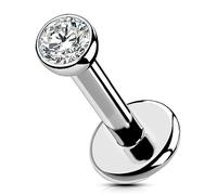 OUFER Body Piercing Titanium Threadless Labret Stud Piercing 6mm/8mm/10mm/12mm Lip Bars Helix Tragus Earring Piercing Jewellery 16G Push In Tragus Helix Lip Piercing Bars