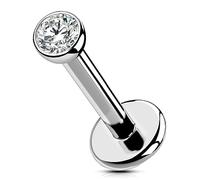 OUFER Body Piercing Titanium Threadless Labret Stud Piercing 6mm/8mm/10mm/12mm Lip Bars Helix Tragus Earring Piercing Jewellery 16G Push in Tragus Helix Lip Piercing Bars