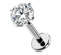 OUFER Body Piercing Titanium Threadless Lip Bars Labret Stud Piercing 6/8/10/12mm Helix Earring 16G Push in Tragus Earring Piercing Jewellery Helix Conch Lip Piercing Bars 8