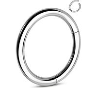 OUFER G23 Titanium Clicker Ring Hoop Cartilage Earrings Helix Piercing Jewellery 16G Daith Rook Conch Hinged Septum Lip Labret Nose Ring 1.2mm for Men Women Gift 6-12mm