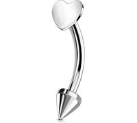OUFER G23 Titanium Curved Barbell Rook Daith Helix Piercing Jewellery Earring 16G 8mm Bar Vertical Labret Bottom Lip Orbital Conch Ring Tragus Eyebrow Heart Arrows Women Men
