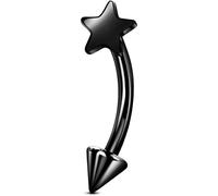 OUFER G23 Titanium Curved Barbell Rook Daith Helix Piercing Jewellery Earring 16G 8mm Bar Vertical Labret Bottom Lip Orbital Conch Ring Tragus Eyebrow Heart Arrows Women Men