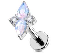 OUFER Piercing Helix Titane 18G CZ Clair Sans Filetage 6mm Percing Tragus | Titane G23 6mm Cartilage Conch Labret Lèvre Nez Boucle Oreille Pour Femme