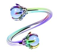 OUFER Piercing Oreille Cartilage Piercing Helix en Acier Chirurgical 316L avec Opale Griffe de Dragon Piercing Nez, Lèvre et Piercing Nombril Anneau de Nez Piercing Bijoux de Corps 16G