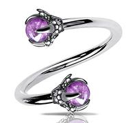 OUFER Piercing Oreille Cartilage Piercing Helix en Acier Chirurgical 316L avec Opale Griffe de Dragon Piercing Nez, Lèvre et Piercing Nombril Anneau de Nez Piercing Bijoux de Corps 16G