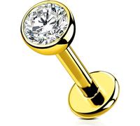 OUFER Threadless Titanium 16G Piercing Labret Stud - 6/8/10/12mm Lip Bars Gold Helix Tragus Earring Conch Jewellery