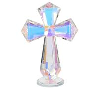 OUFGXZL Croix en Cristal sur Socle, 15,7 cm, décoration de Bureau, Centre de Table for décoration Religieuse, baptême, Pâques, Halloween, Noël