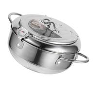 OUFGXZL Marmite à Frire Japonaise en Acier Inoxydable for Tempura avec Couvercle, poêle Profonde Pratique for Usage Domestique, rétention de la Chaleur, Conception Facile à Nettoyer