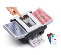 OUFUYU Mélangeur de Cartes Automatique, Mélangeur de Carte pour 1-2 Ponts Mode Auto et Manuel Rechargeable 2000 mAh Faible Bruit pour Poker, UNO, Blackjack, Skip-Bo, Phase 10, Texas Hold'em, Belote