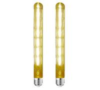 OUGEER Ampoules LED Edison Vintage E27 6W T30-300M, Blanc Chaud 2700K Long Tube E27 Tubulaire,Ampoule Rétro à Filament, Rétro Antique Lampe décorative, Non-Dimmable-Lot de 2