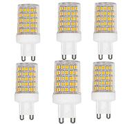 OUGEER Lot de 6 Ampoule LED G9 10W (Ampoule halogène équivalente 100W) G9 1000LM, Blanc Chaud 3000K, Base en Céramique,Non Dimmable, Ampoule capsule g9 [Classe énergétique A +]
