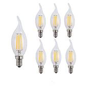 OUGEER Lot de 6 E14 Ampoule bougie LED Filament 4 W, 400LM, AC 220-240 V Blanc Chaud 2700 K,Flame Tip Candle Lampe C35 LED Bougie Edison