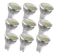 OUGEER Lot de 9 ampoules LED GU10 6 W Blanc chaud 3000 K AC 220-240 V 600 lm 60 W Remplacement pour ampoule halogène avec nouvelle technologie à puce, non compatible avec variateur d'intensité
