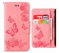 Ougger Coque pour Huawei Mate 10 Lite Etui Housse, Portefeuille PU Cuir Silicone Housse Flip Etui Magnétique Protecteur Pochette Cover Mate 10 Lite avec Fente pour Carte, Bande de Papillon (Rose)