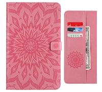 Ougger Coque pour iPad 2 3 4 Etui Housse, Cuir Portefeuille Pochette Cover Protecteur TPU Silicone Housse Etui iPad 2 3 4 avec Fente pour Carte, Floraison (Rose)