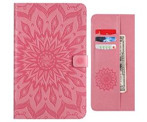 Ougger Coque pour iPad 2 3 4 Etui Housse, Cuir Portefeuille Pochette Cover Protecteur TPU Silicone Housse Etui iPad 2 3 4 avec Fente pour Carte, Floraison (Rose)
