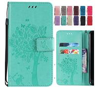 Ougger étui pour Huawei Mate 20 Lite Housse, Portefeuille Etui Cuir Magnétique Protecteur Pochette Silicone Cover Coque pour Huawei Mate 20 Lite avec Fente pour Carte, Chat Arbre (Vert)