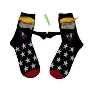 OUGHTOSIS Trump Holding Hands Chaussettes unisexes magnétiques Best Friend, Trump(b), 5-15 Short