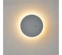 ouglres Applique murale LED d'intérieur en béton pour chambre à coucher - Gris - Design moderne - 8 W - Blanc chaud - Rond - Pour couloir, lit, salon, escalier, chambre d'amis, salle de bain, lampe de