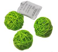 Ougual Ensemble de 10pcs Osier Naturel rotin Tableau fête de Mariage à Suspendre d'équilibre Boules de Noël décoratifs 5cm Vert