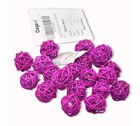 Ougual Ensemble de 20pcs Osier Naturel rotin Tableau fête de Mariage à Suspendre d'équilibre Boules de Noël décoratifs 3cm Violet Peu Profond
