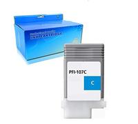 Ouguan® 1x Cyan PFI-107 130ML Cartouches d'encre Compatible avec Canon IPF-670 IPF-680 IPF-685 IPF-770 IPF-780 Imprimant