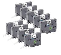 Ouguan® 9x Équivalent à Brother TZe-211 TZ211 P-touch TZe 6mm x 8m Ruban Laminé Standard, Noir sur Blanc Rubans d'étiquettes pour Brother P-Touch GL-H100 PT H100LB H101C P700 E100 D600VP D400VP D400