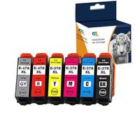 Ouguan® Lot de 6 -Noir/Cyan/Magenta/Jaune/Rouge/Gris Cartouches d’Encre Epson 478 XL 378 XL compatibles pour Epson Expression Photo HD XP-15000