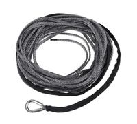 OUHFCASN Corde de treuil synthétique 6 mm x 15 m for Camion, Bateau, Remplacement d'urgence, Accessoires d'extérieur for Voiture, VTT, UTV, 3400 kg Léger et Plus résistant à l'abrasion(Black)
