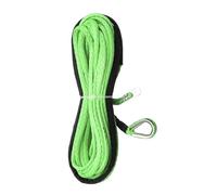 OUHFCASN Corde de treuil synthétique 6 mm x 15 m for Camion, Bateau, Remplacement d'urgence, Accessoires d'extérieur for Voiture, VTT, UTV, 3400 kg Léger et Plus résistant à l'abrasion(Green)