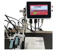 OUHFCASN Imprimante à Jet d'encre en Ligne, 1-25.4 Mm, 2 têtes, avec écran Tactile de 4.3 Pouces, for QR Bar, Code de lot, Date, numéro, Logo Taille Flexible(12.7MM 2 Heads)
