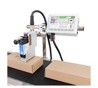OUHFCASN Imprimante à Jet d'encre en Ligne 12.7/25.4mm, Ligne de Production, Date, numéro de lot, Code QR, Machine d'impression à Codage Taille Flexible(12.7 Head 1 Ink)